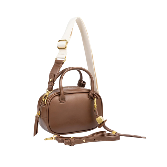 Brown Boston Rexine Handbag