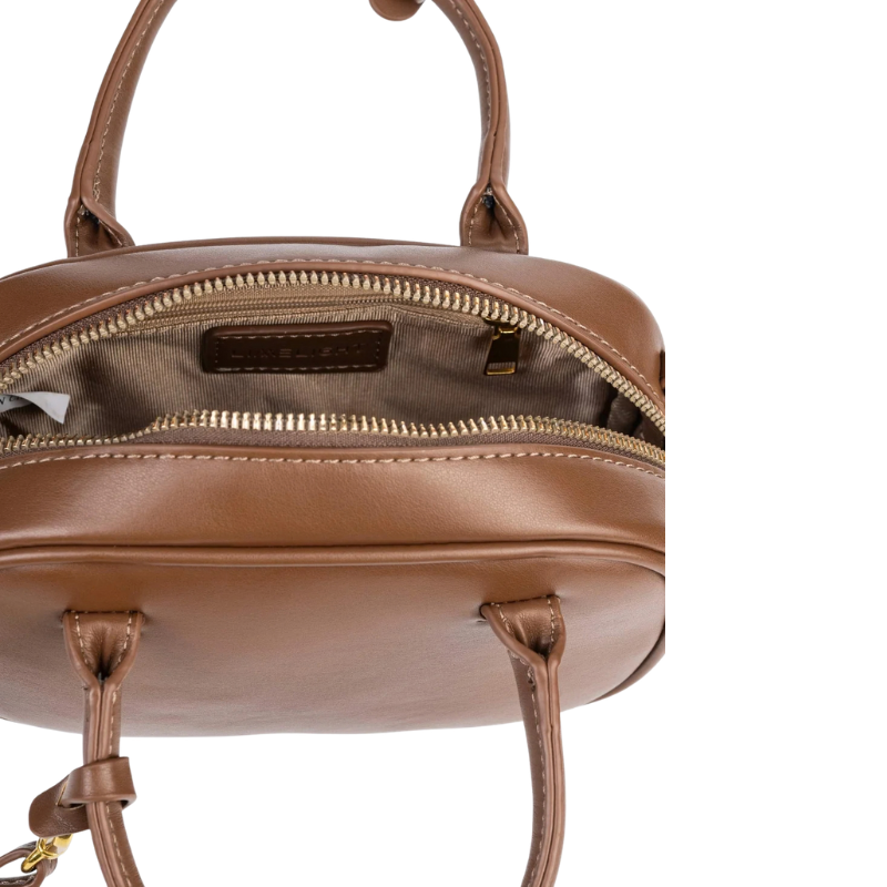 Brown Boston Rexine Handbag