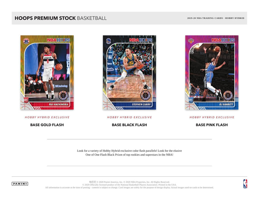 2019-20 Panini NBA Hoops Premium Stock Basketball Hobby Hybrid 20 Box Case - Image 3
