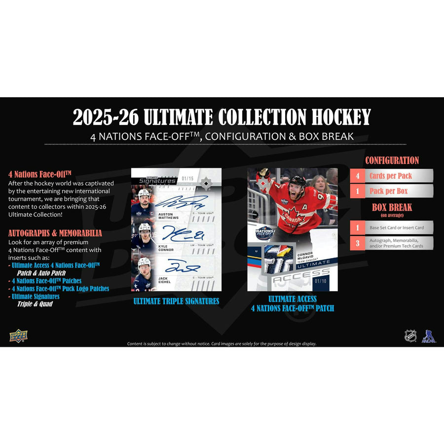 2025/26 Upper Deck Ultimate Collection Hockey Hobby 16-Box Case - Image 9