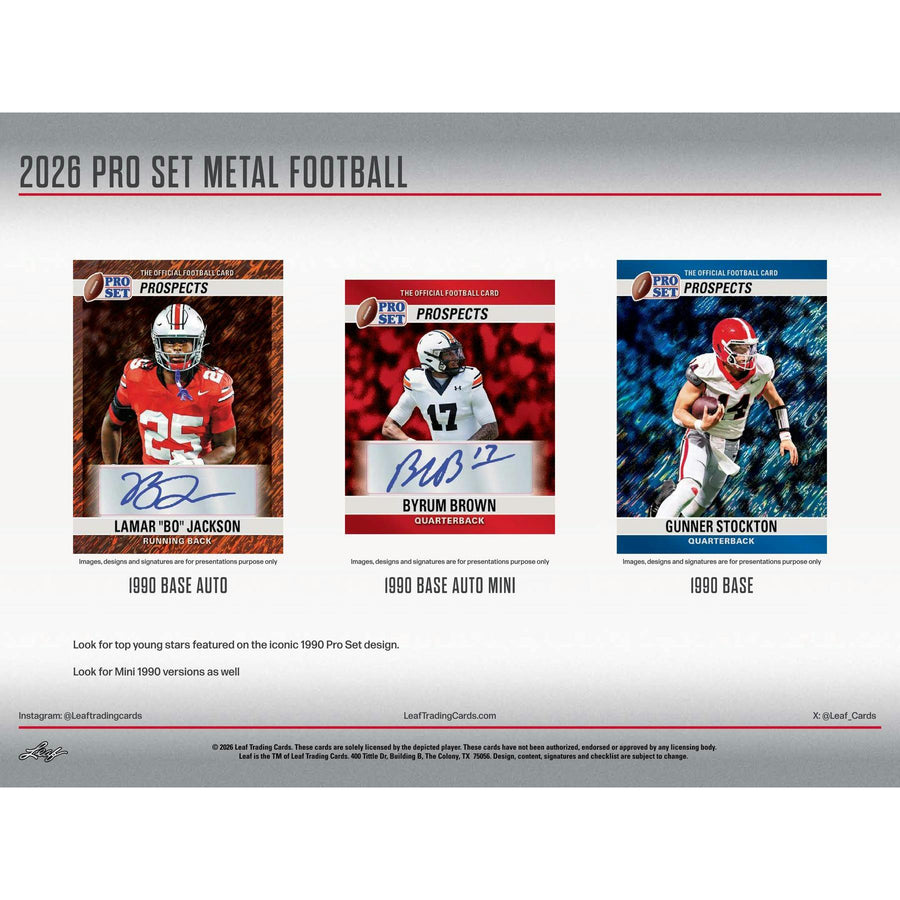 2026 Leaf Pro Set Metal Football Hobby Jumbo 8-Box Case - Image 4