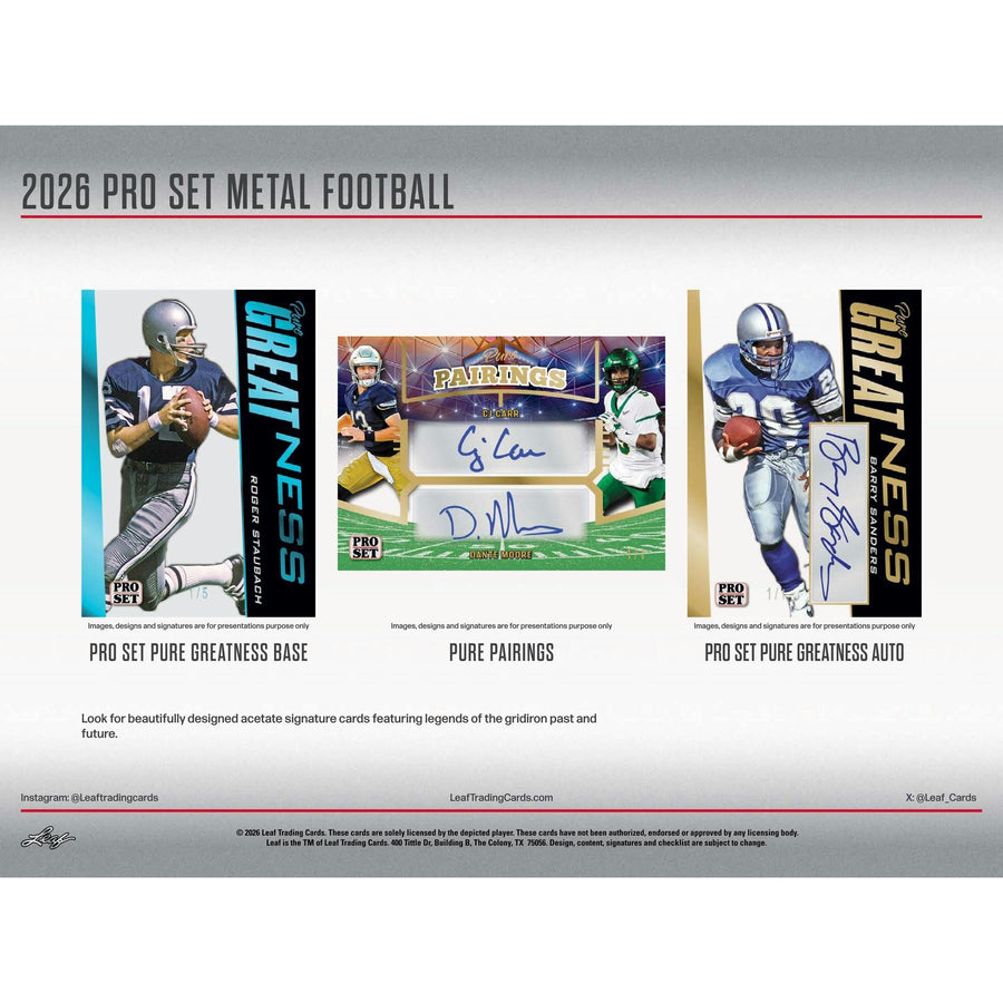 2026 Leaf Pro Set Metal Football Hobby Jumbo 8-Box Case - Image 8