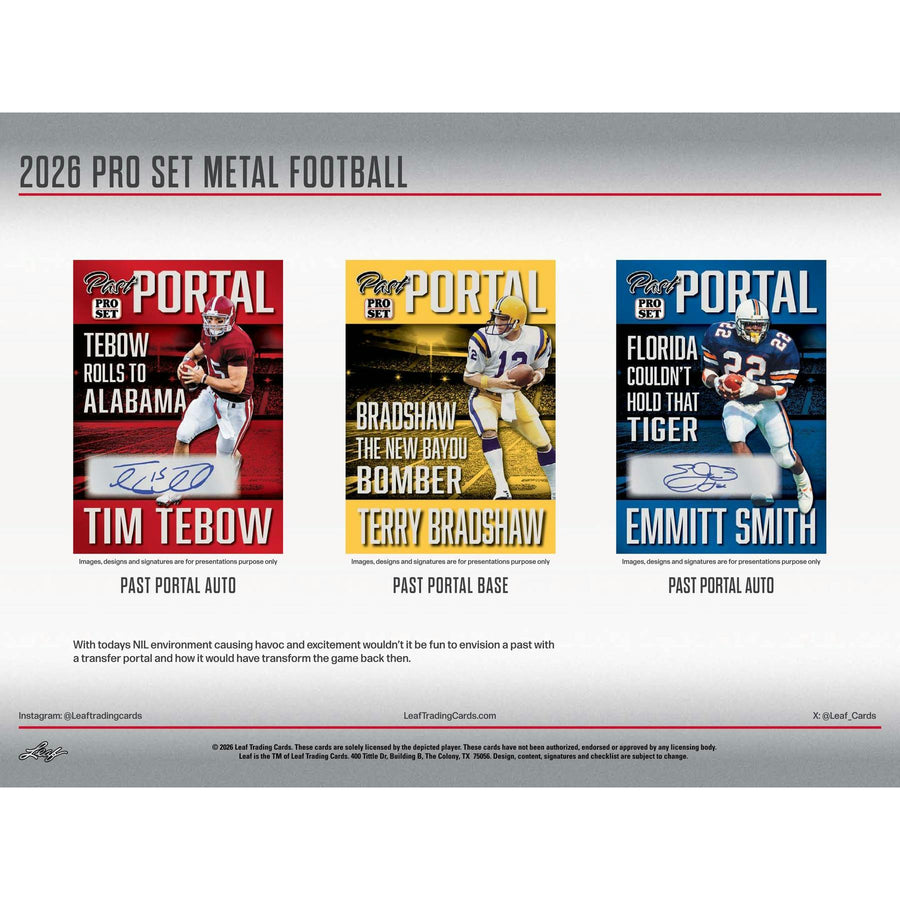 2026 Leaf Pro Set Metal Football Hobby 10-Box Case - Image 14