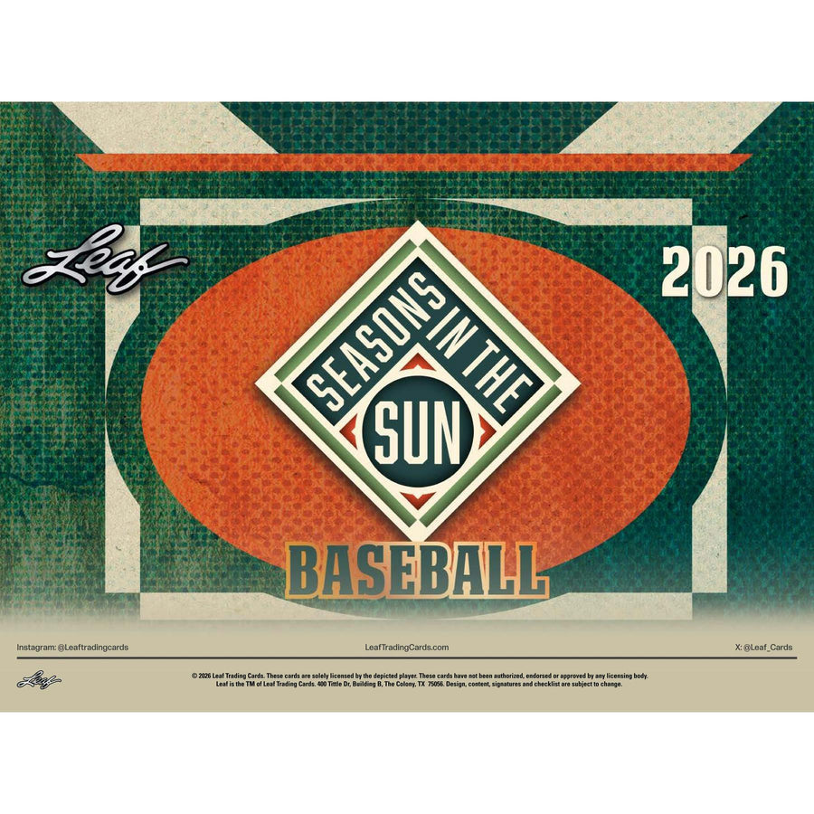 2026 Leaf Seasons in the Sun Baseball Hobby 10-Box Case - Image 5