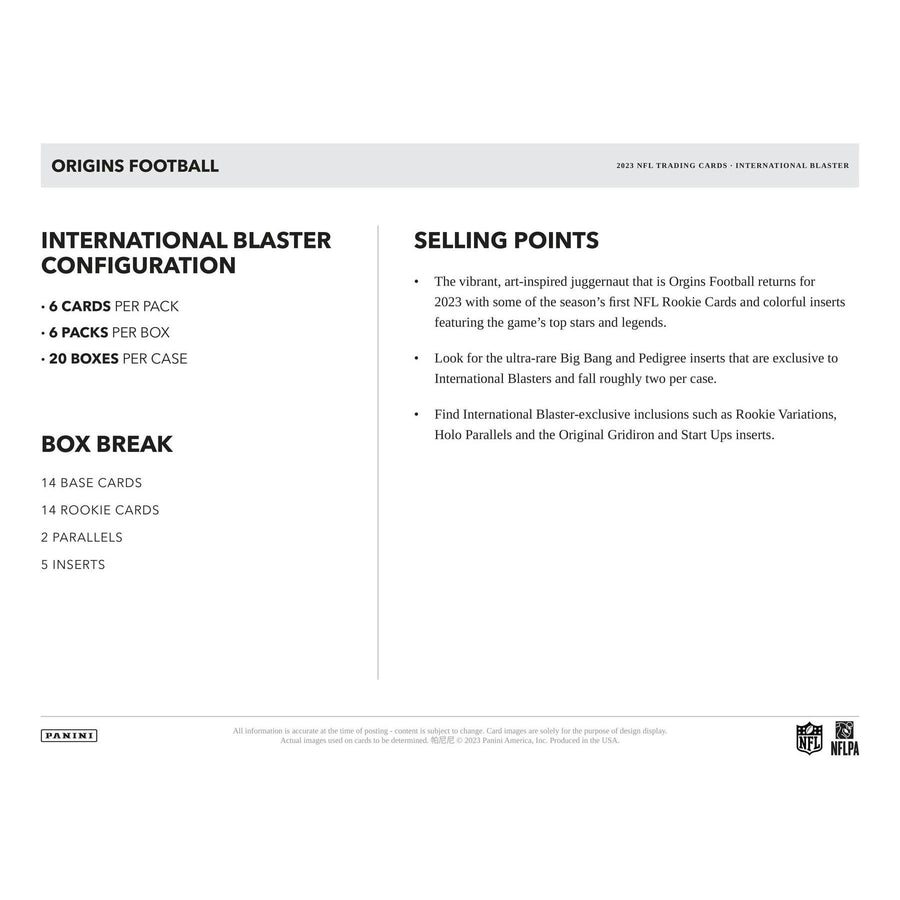 2023 Panini Origins International Football Blaster 20-Box Case - Image 7