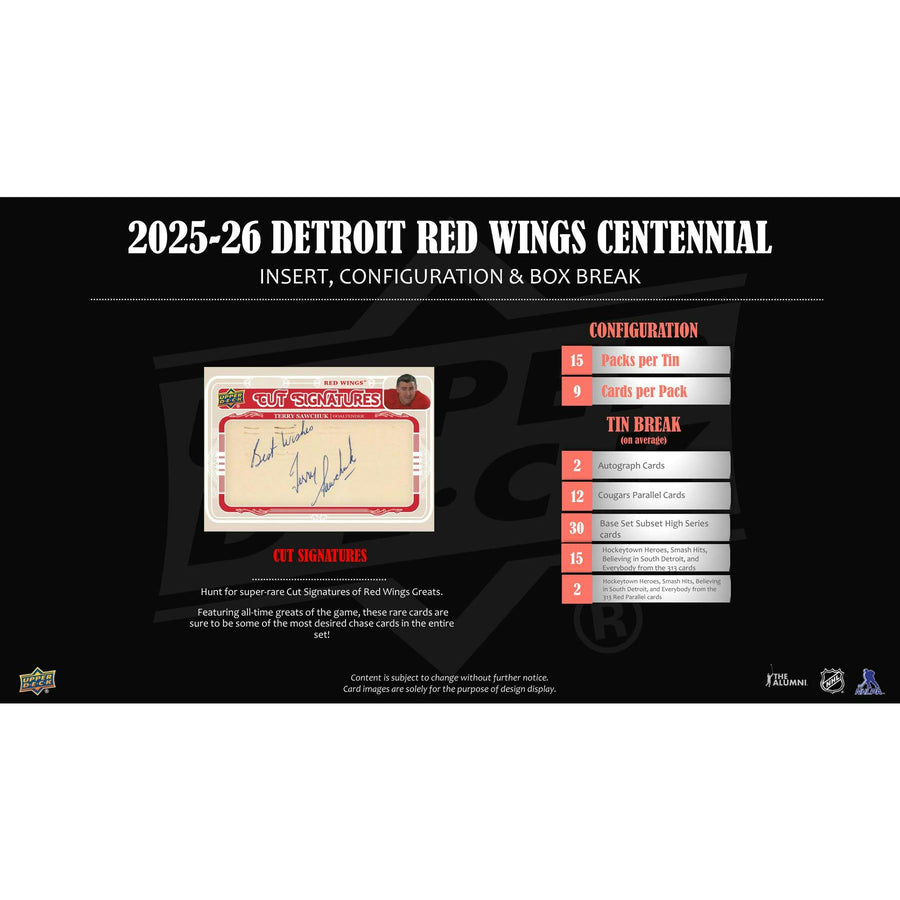 2025/26 Upper Deck Detroit Red Wings Centennial Hockey Hobby 16-Box Case - Image 7
