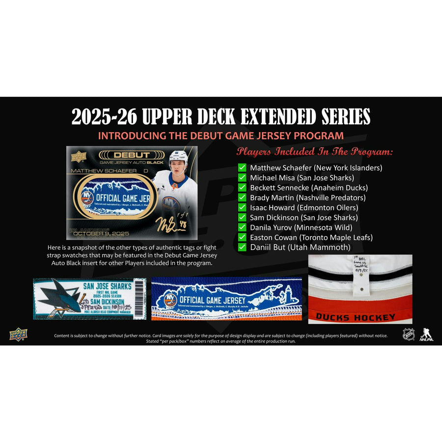 2025/26 Upper Deck Extended Series Hockey Hobby 12-Box Case - Image 12