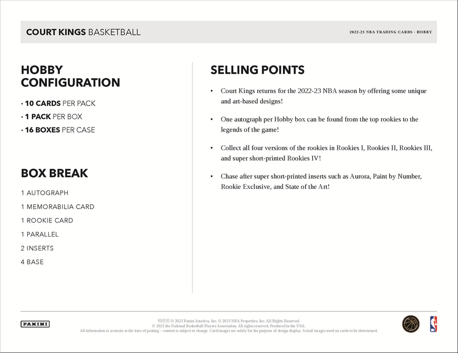 2022-23 Panini Court Kings Basketball Hobby 16 Box Case - Image 5