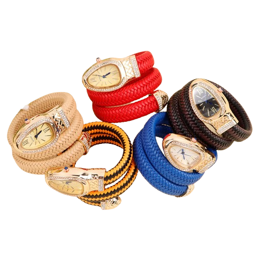WristNexo Women's Snake-Shaped Quartz Watch – Crystal Accent Design - Image 3