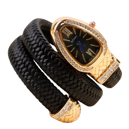 WristNexo Women's Snake-Shaped Quartz Watch – Crystal Accent Design - Image 2