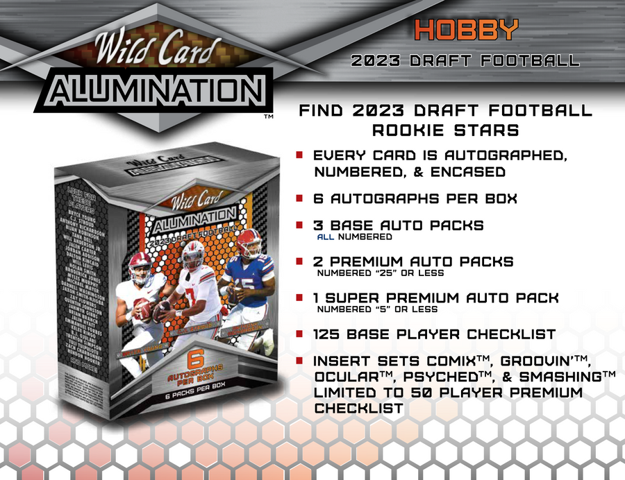 2023 Wild Card Alumination Draft Football Hobby 12 Box Case - Image 3