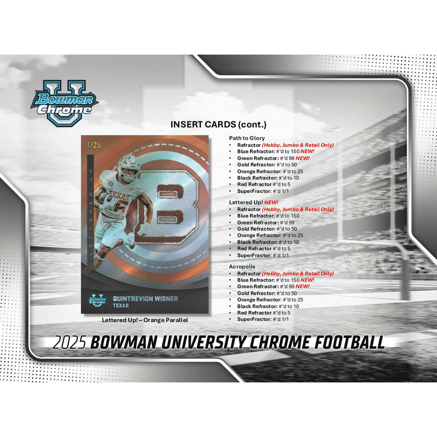 2025 Bowman University Chrome Football Mega 20-Box Case - Image 17