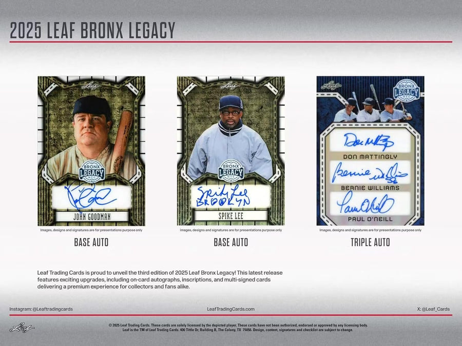 Leaf Bronx Legacy Baseball 2025 Hobby Box - Image 3