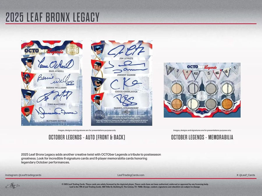 Leaf Bronx Legacy Baseball 2025 Hobby Box - Image 8